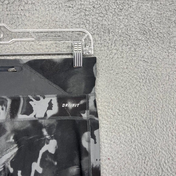 Nike Leggings Women's Small Black Red Tie Dye Running Athletic Workout Gym Logo - Picture 7 of 9